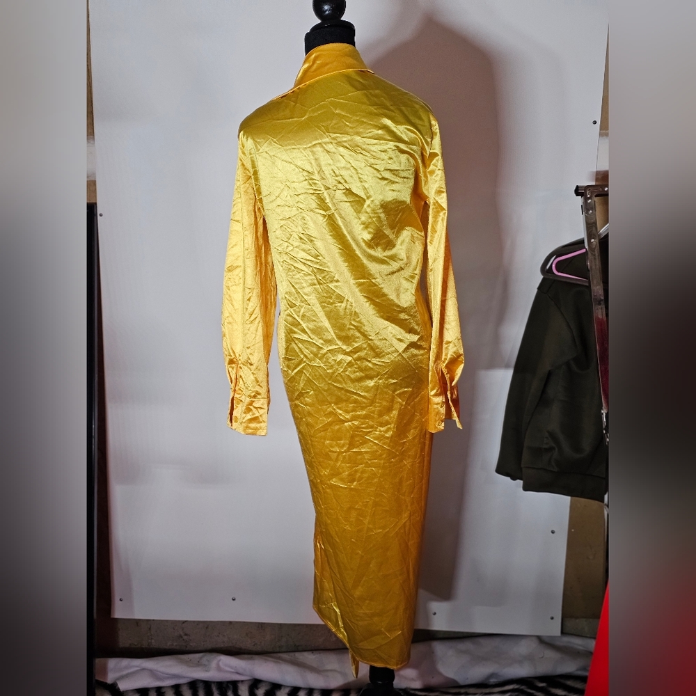 Long gold dress coat